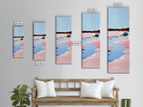 Seaside Landscape, Water Reflection, Abstract Art, Framed Canvas Print, Soft Pastel Colors, Modern Coastal Decor, Serene Wall Art