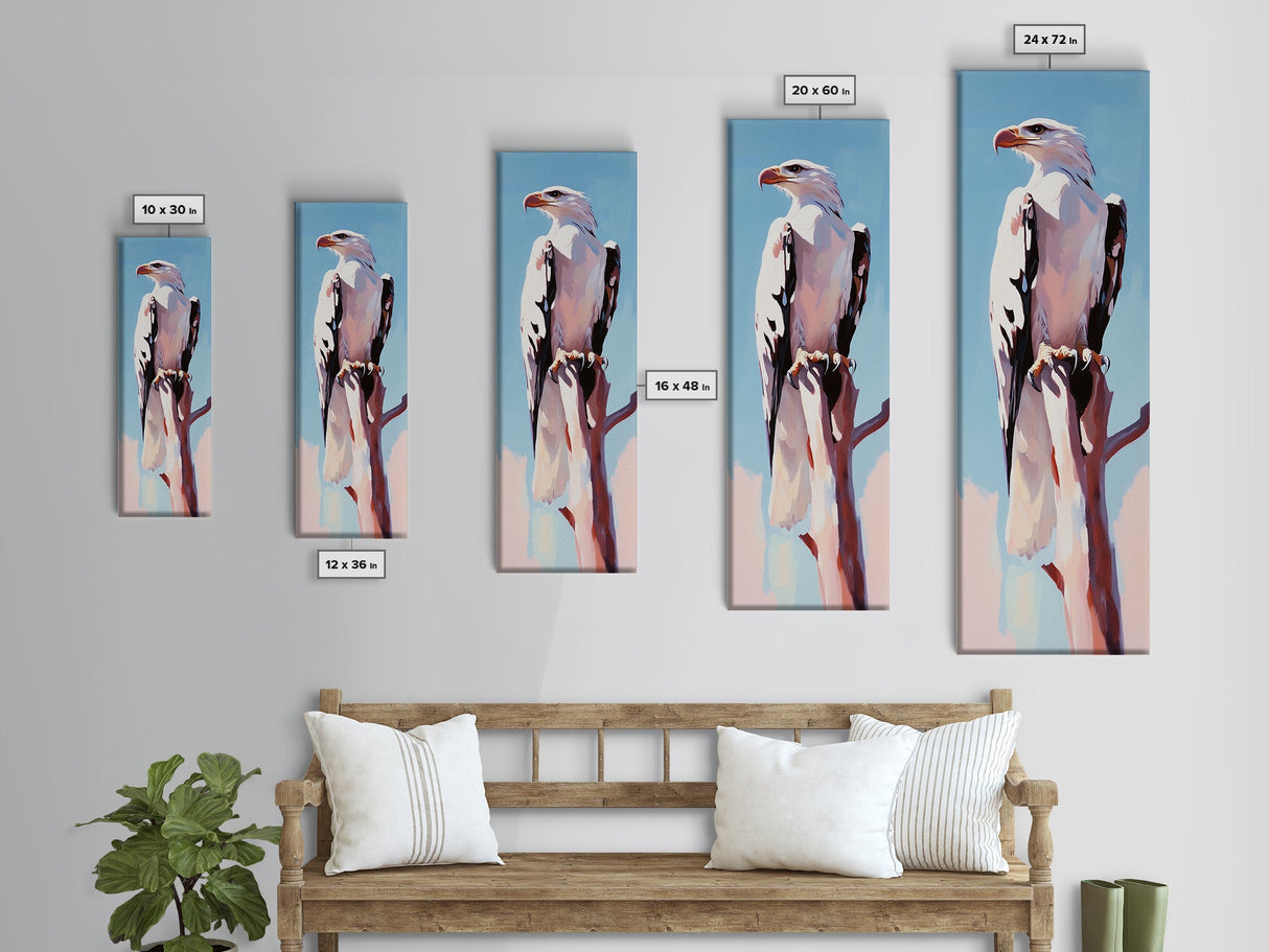 Bald Eagle, Majestic Bird, Wildlife Wall Art, Canvas Print, Nature Inspired Decor, Rustic Home Art, Minimalist Animal Paintin