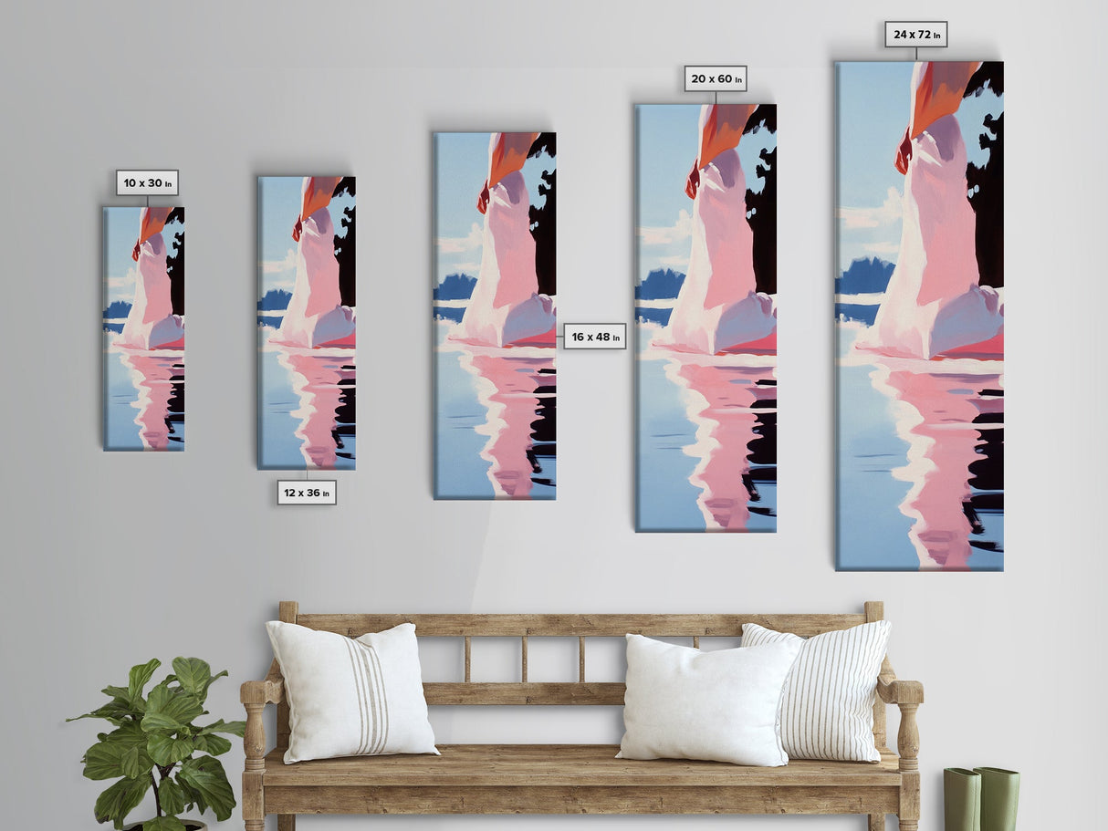 Elegant Dress, Feminine Silhouette, Soft Reflection, Canvas Print, Fashion Wall Art, Chic Home Decor, Modern Bedroom Art, Minimalist Print