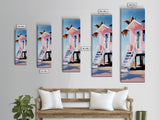 Tropical Beach House, Coastal Canvas Print, Modern Wall Art, Pastel Home Decor, Living Room Artwork, Beach Aesthetic, Bedroom Art