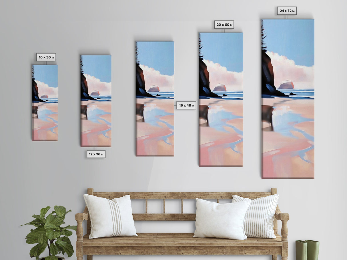 Tranquil Beach Scene, Coastal Canvas Print, Landscape Art, Sunset Decor, Serene Wall Art, Living Room Artwork, Beach Aesthetic