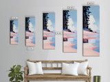 Coastal Serenity, Beach Landscape, Ocean Wall Art, Seascape Painting, Minimalist Art, Living Room Wall Decor, Framed Canvas Print