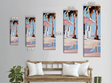 Palm Tree Getaway, Tropical Beach, Coastal Aesthetic, Framed Canvas Print, Modern Minimalist, Relaxing Home Decor, Bedroom Wall Art