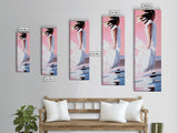 Windblown Woman, Feminine Wall Art, Dreamy Pastel Painting, Ethereal Beach Scene, Boho Chic Home, Minimalist Figure, Canvas Print