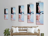 Clifftop Ocean View, Coastal Landscape Art, Serene Blue Decor, Nature Inspired Painting, Beach House Aesthetic, Framed Canvas Print