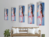 Trout Fish Art, Rustic Fishing Decor, Nature Wildlife Painting, Modern Minimalist Blue, Cabin Lodge Wall Art, Canvas Print