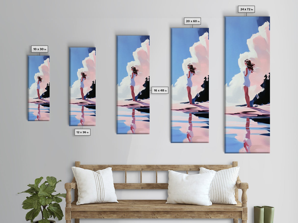 Beach Sunset, Coastal Art, Abstract Seascape, Modern Ocean, Canvas Print, Minimalist Art, Living Room Wall Art, Nautical Decor