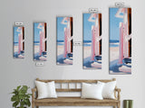 Beach Hut, Coastal Art, Ocean Wall Art, Seaside Retreat, Nautical Painting, Minimalist Beach Decor, Framed Canvas Print