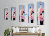 Pink Flowers, Botanical, Blooming Art, Nature Wall Art, Feminine Decor, Modern Floral Painting, Bedroom Aesthetic, Canvas Print