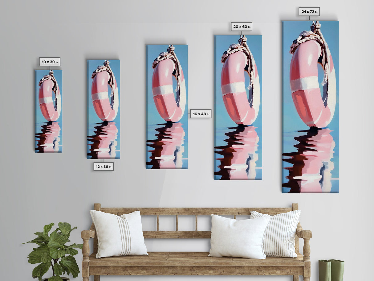 Life Buoy, Nautical Wall Art, Ocean Inspired Art, Maritime Aesthetic, Coastal Home Decor, Minimalist Seascape, Canvas Print, Gift Idea