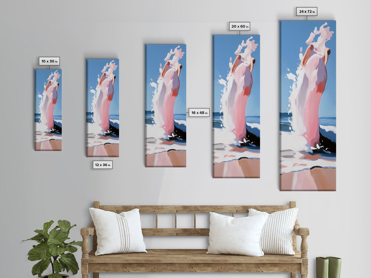 Ocean Wave, Abstract Water Art, Beach Aesthetic, Coastal Home Decor, Modern Minimalist Wall Art, Relaxing Seascape, Framed Canvas Print
