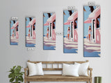 Pink Paradise, Coastal Retreat, Tropical Art, Canvas Print, Living Room Wall Art, Vacation Vibes, Minimalist Decor, Pastel Art