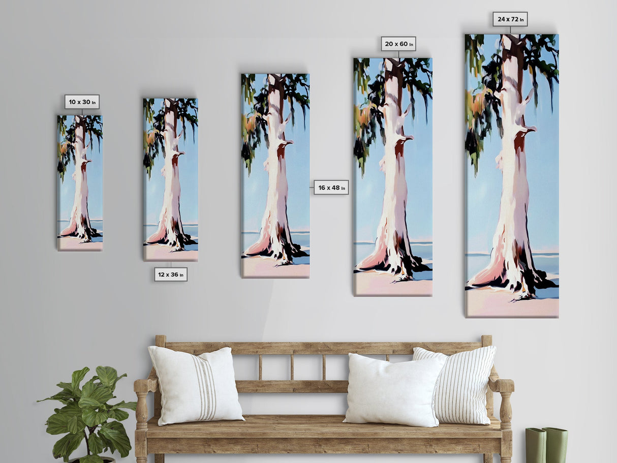 Majestic Tree, Minimalist Nature, Framed Canvas Print, Rustic Wall Art, Neutral Tones, Living Room Wall Art, Serene Forest