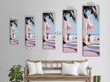 Beach House, Oceanfront Living, Coastal Home, Framed Canvas Print, Tropical Wall Art, Soft Pastel Aesthetic, Living Room Wall Art