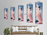 Ocean Splash, Surfer Girl, Dynamic Beach Art, Coastal Living, Vibrant Water Painting, Energetic Waves, Framed Canvas Print