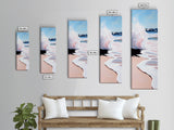 Ocean Wave, Seascape Art, Coastal Home Decor, Framed Canvas Print, Beach Aesthetic, Minimalist Water Art, Blue and White Wall Art