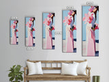 Floral Vase, Pink Magnolia, Modern Impressionist, Canvas Print, Botanical Wall Art, Elegant Decor, Bedroom Art, Feminine Aesthetic