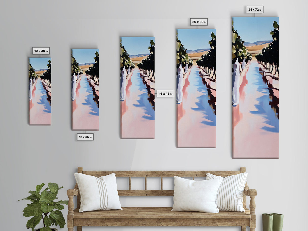 Vineyard Path, Rolling Hills, Rustic Wine Country, Canvas Print, Nature Inspired Wall Art, Elegant Landscape, Serene Outdoor Scene