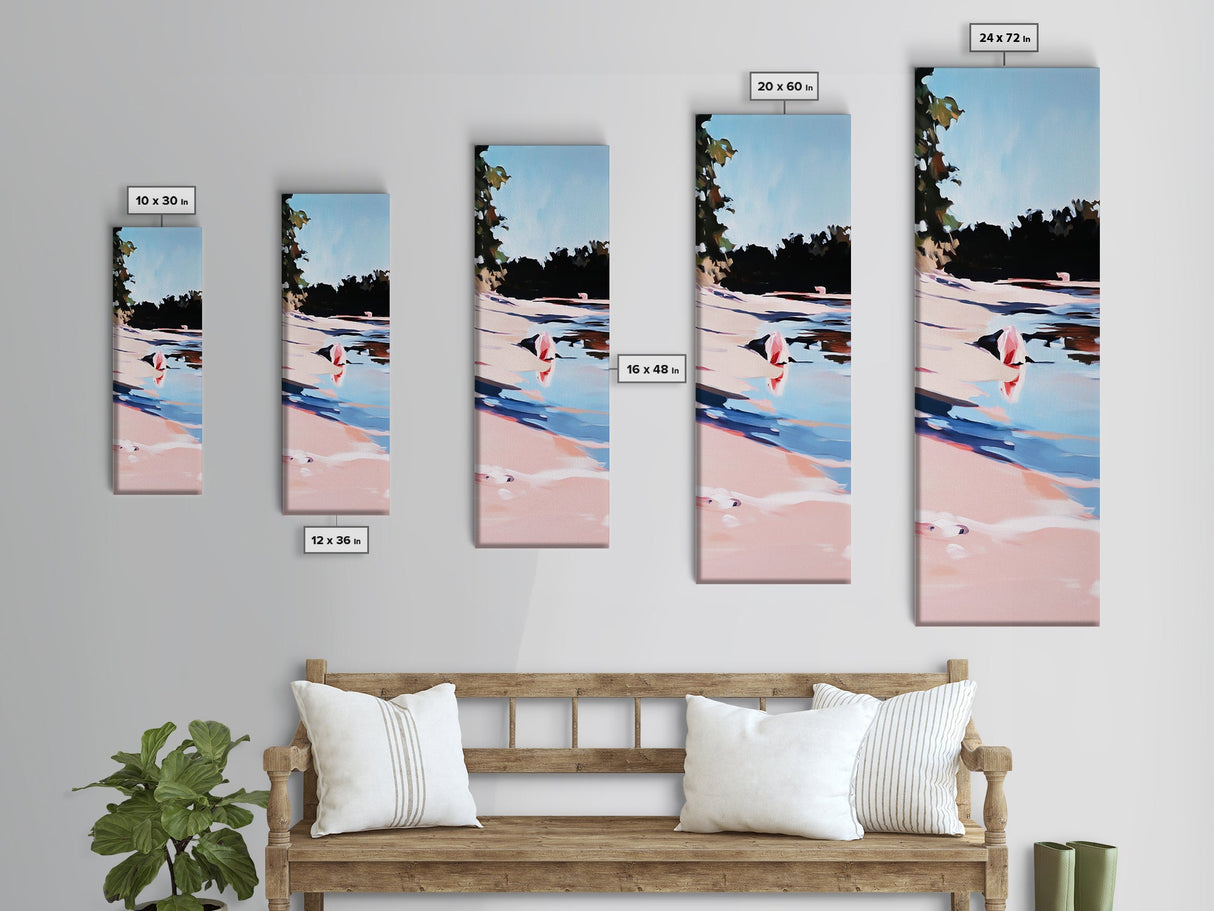 Beach Shell, Seaside Tranquility, Framed Canvas Print, Coastal Home Decor, Ocean Serenity, Boho Aesthetic, Calm and Relaxing Art