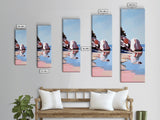 Zen Reflections, Water Inspired Art, Minimalist Beach Scene, Tranquil Nature Painting, Relaxing Decor, Modern Framed Canvas Print