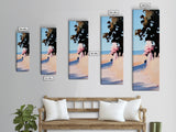 Coastal Serenity, Sunlit Landscape Art, Beachside Tranquility, Nature Inspired, Peaceful Horizon, Warm Aesthetic, Living Room Canvas Print