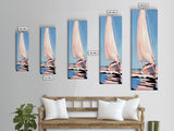 Sailing Dream, Nautical Adventure Art, Soft Pastel Seascape, Elegant Coastal Decor, Minimalist Ocean Scene, Framed Canvas Print