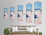 Ocean Shore, Coastal Landscape Art, Beach House Wall Decor, Pastel Seascape, Nautical Art, Tranquil Wall Art, Canvas Print