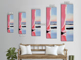 Pink Horizon, Coastal Sunrise, Minimalist Beach Painting, Abstract Seascape Art, Contemporary Pastel Wall Decor, Canvas Print, Office Wall Art