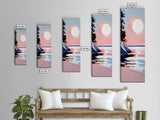 Sunset Beach, Ocean Landscape Painting, Warm Coastal Colors, Abstract Water Reflection, Modern Art, Canvas Print, Living Room Wall Art