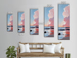 Sunset Glow, Serene Beach Painting, Pastel Coastal Wall Art, Ocean Reflection, Boho Home Decor, Canvas Print, Dining Room Wall Art