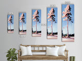 Pink Blossom Tree, Spring Landscape Art, Dreamy Nature Print, Pastel Wall Decor, Romantic Living Room, Framed Canvas Print