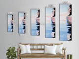 Serene Lake Reflection, minimalist art, modern landscape, abstract water painting, calming decor, bedroom wall art, framed canvas print