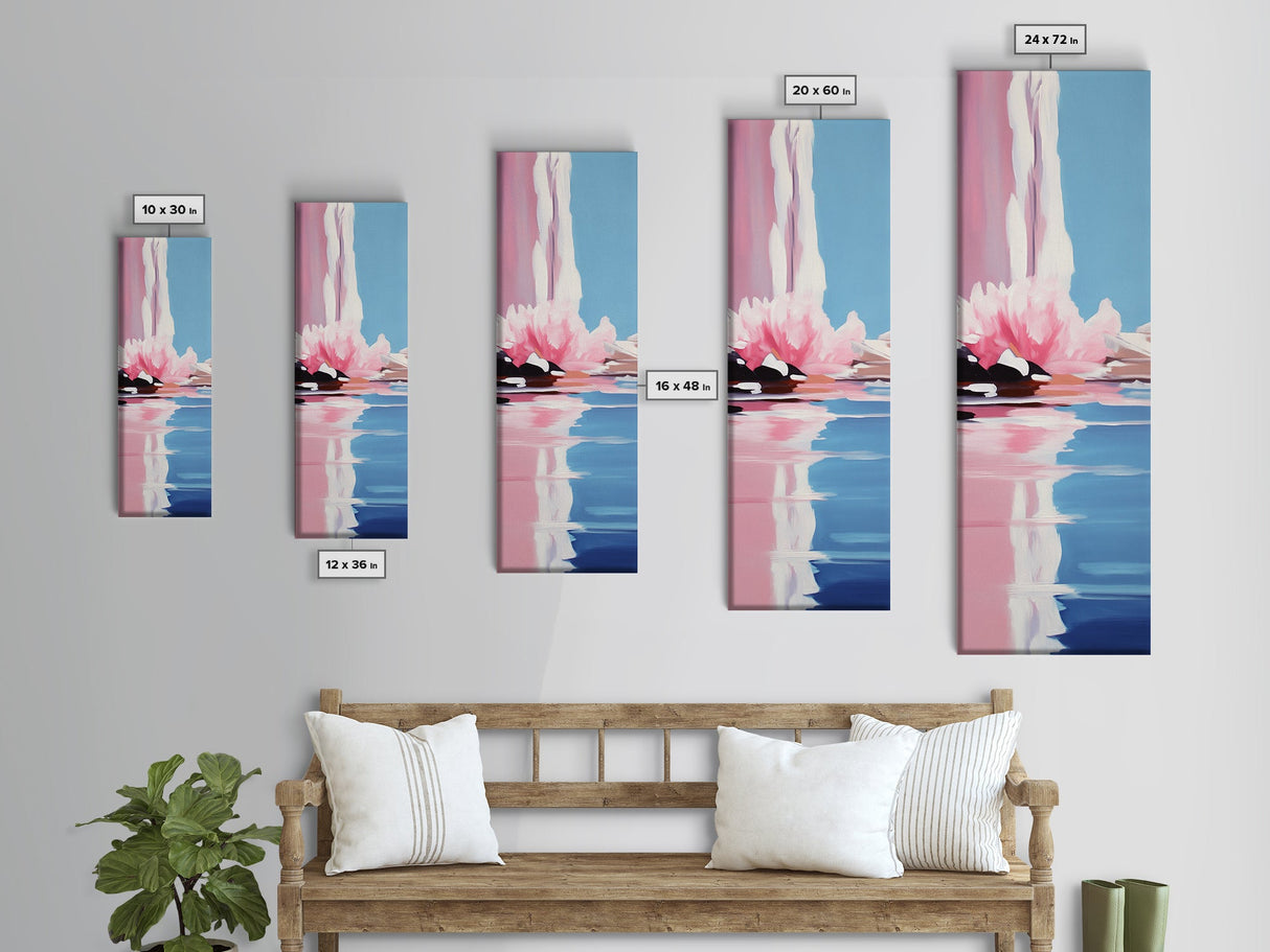 Abstract Reflection, Watercolor Aesthetic, Ocean Wall Art, Canvas Print, Modern Minimalism, Soft Tones, Living Room Art, Tranquil Home Decor