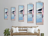 Woman by Ocean, Coastal Art, Canvas Print, Romantic Seascape, Minimalist Decor, Modern Art, Pastel Beach Scene, Living Room Wall Art