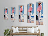 Coastal Breeze, Modern Boho, Soft Pastel Art, Framed Canvas Print, Bedroom Wall Decor, Feminine Aesthetic, Ocean Serenity