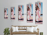Sunset Glow, Romantic Wall Art, Dreamy Beach Vibes, Framed Canvas Print, Feminine Aesthetic, Bedroom Decor, Pastel Color Palette