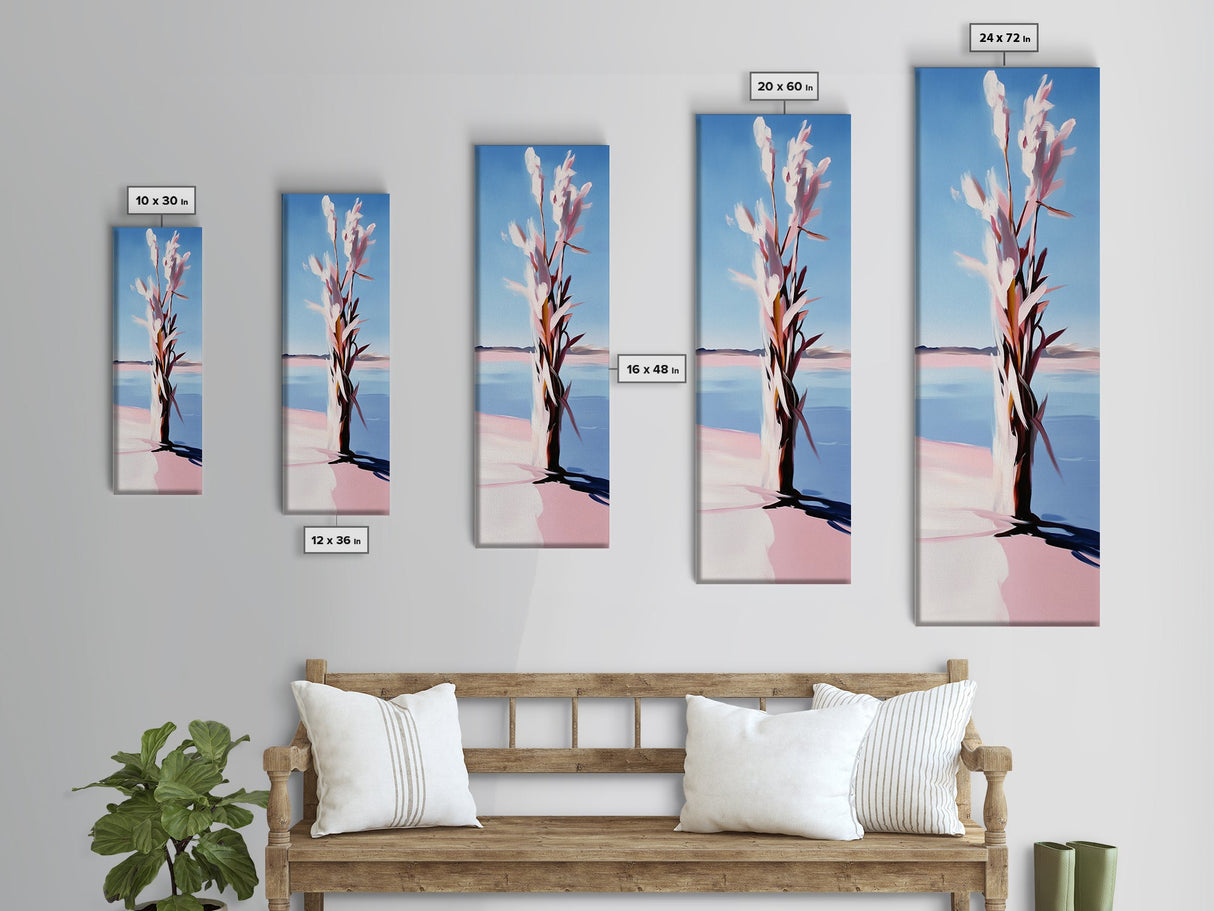 Desert Blossom, Modern Botanical, Pastel Wall Art, Canvas Print, Feminine Nature Decor, Soft Boho Aesthetic, Bedroom Wall Decor