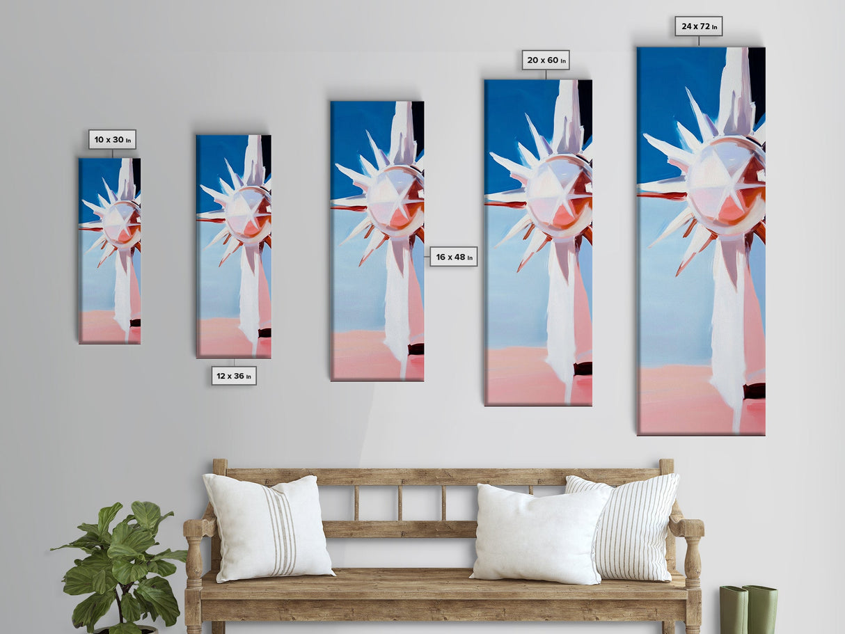 Sunburst Reflection, Abstract Sun, Pastel Art, Framed Canvas Print, Modern Wall Art, Minimalist Decor, Boho Sun Art, Entryway Wall Art