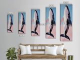 Jumping Whale, Ocean Waves, Marine Life, Canvas Print, Nautical Wall Art, Beach House Decor, Blue Coastal Art, Living Room Wall Art