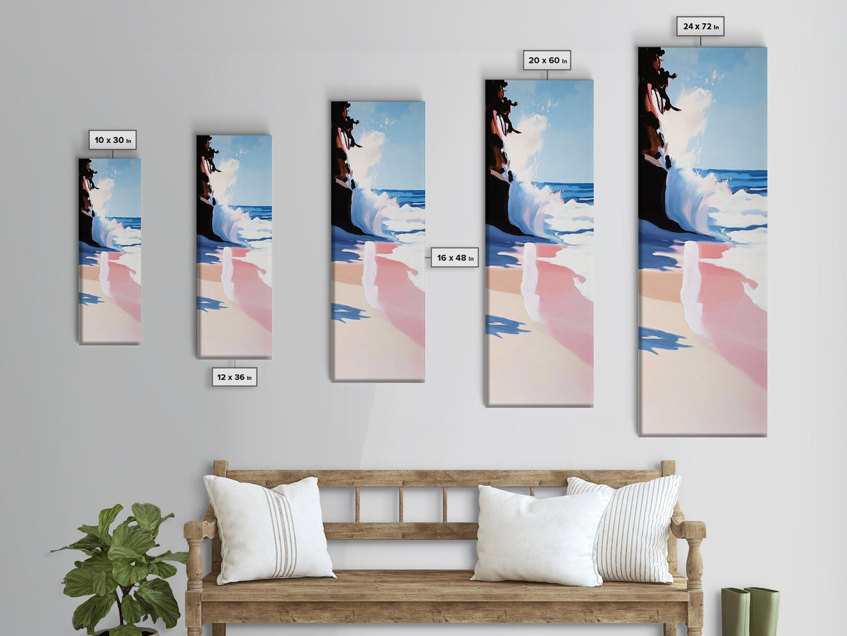 Ocean Wave, Coastal Beach Art, Modern Seascape, Blue Wall Decor, Living Room Print, Minimalist Art, Canvas Print, Nautical Style