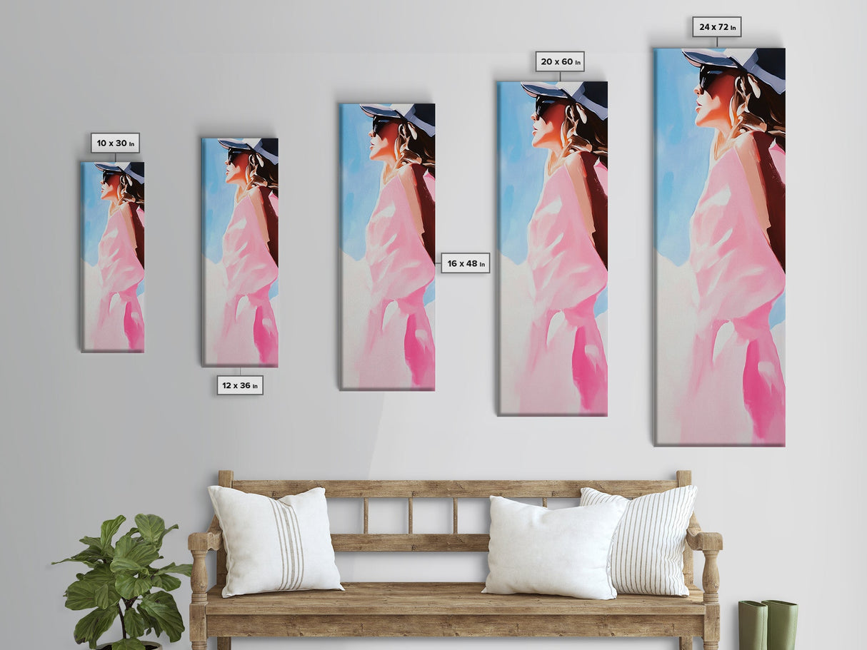Sunlit Beauty, Feminine Portrait Art, Modern Minimalist, Fashion Wall Decor, Stylish Home Print, Canvas Print, Boho Aesthetic