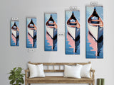 Canoe on Water, peaceful lake scene, wilderness art, adventure painting, modern minimalism, nature lover’s decor, framed canvas print