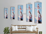 Nautical Anchor, Coastal Decor, Blue and Pink Art, Framed Canvas Print, Modern Minimalist, Ocean Wall Art, Beach House Decor