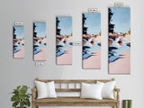 Serene River Scene, Soft Pastel Art, Landscape Painting, Framed Canvas Print, Minimalist Nature, Tranquil Home Decor, Living Room Art