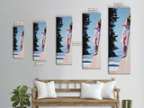 Woman On Cliff, Boho Wall Art, Feminine Canvas Print, Minimalist Decor, Dreamy Aesthetic, Coastal Style, Nature Art, Peaceful Decor