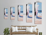 Coastal Wave, Pink Sunset, Canvas Print, Modern Beach Art, Abstract Ocean Wall Decor, Nautical Home Aesthetic, Living Room Art
