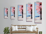 Cherry Blossom Tree, Pink Aesthetic, Nature Wall Art, Framed Canvas Print, Modern Minimalist, Japanese Inspired, Bedroom Decor