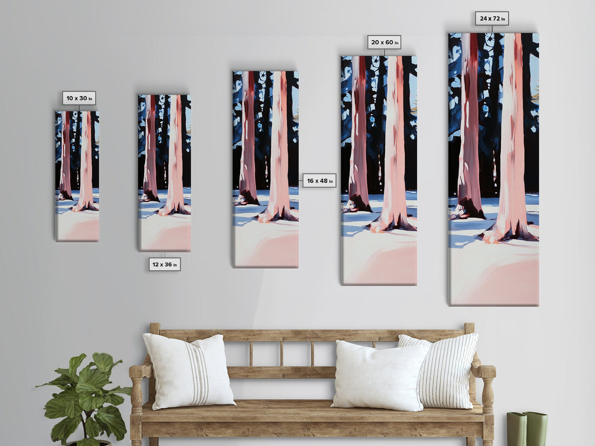 Tall Pines, Modern Forest Art, Coastal Landscape, Canvas Print, Nature Wall Art, Minimalist Home Decor, Earthy Tones, Office Wall Art