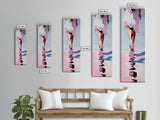 Elegant Walking Art, Minimalist Fashion, Dreamy Pastel Print, Framed Canvas Print, Modern Aesthetic, Bedroom Wall Art, Stylish Home Decor