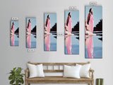 Serene Lake Art, Pastel Nature, Feminine Aesthetic, Framed Canvas Print, Modern Minimalist, Dreamy Reflection, Living Room Wall Art